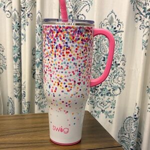 Swig 40 oz Confetti Tumbler with Pink Handle